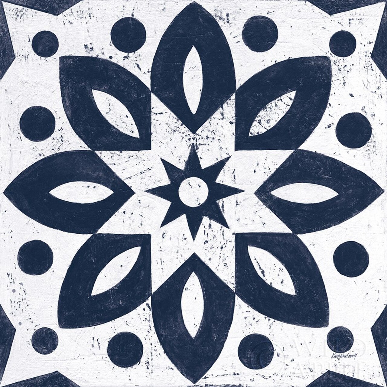 Blue and White Tile I Poster Print by Kathrine Lovell # 59158